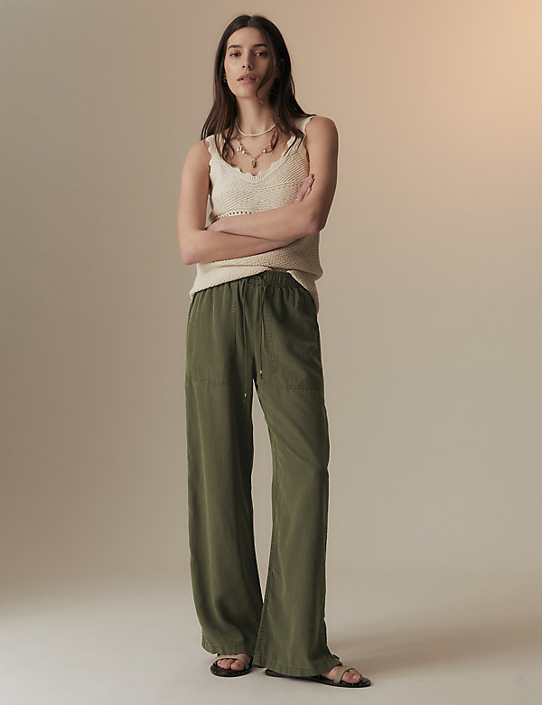 Lyocell Rich Elasticated Waist Trousers - BE