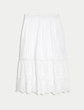 Cotton Rich Broderie Midaxi Tiered Skirt