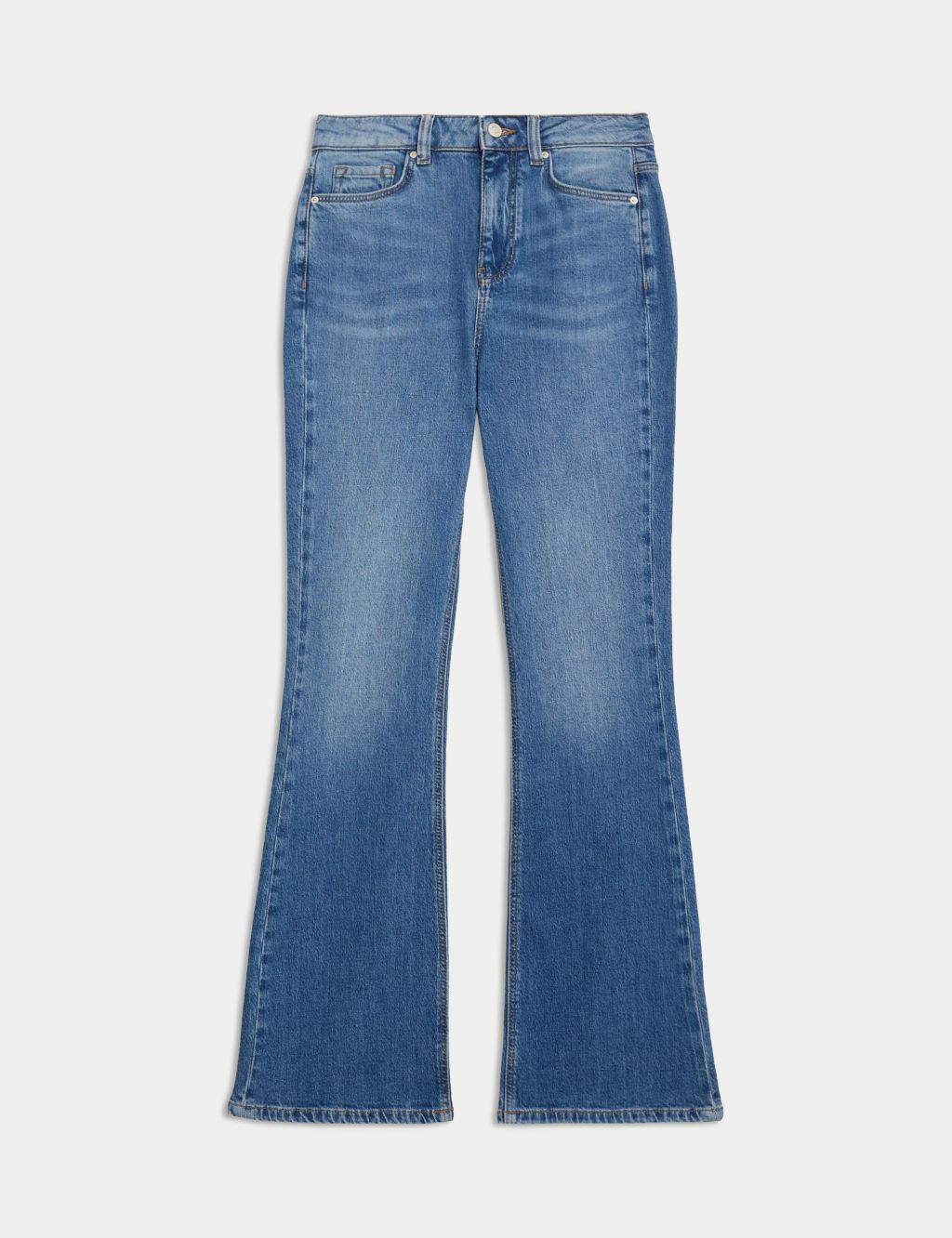 Cotton Rich High Waisted Flared Jeans