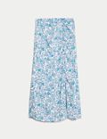 Floral Printed Midaxi A-Line Skirt