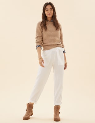 Pantalon Fusele Longueur Cheville 100 Coton