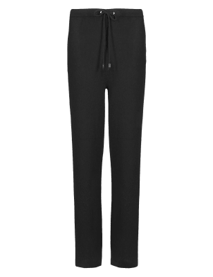 womens black sik silk joggers