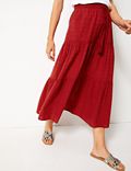 Pure Cotton Tiered Maxi Skirt