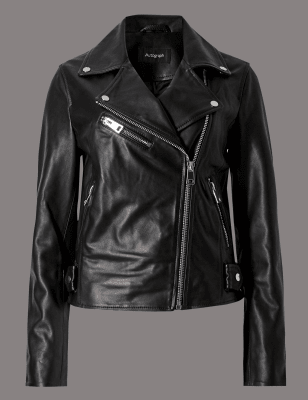 m&s autograph leather jacket