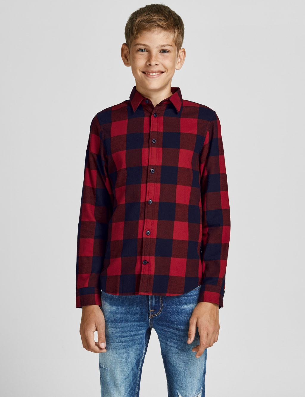 Boys red hot sale shirt