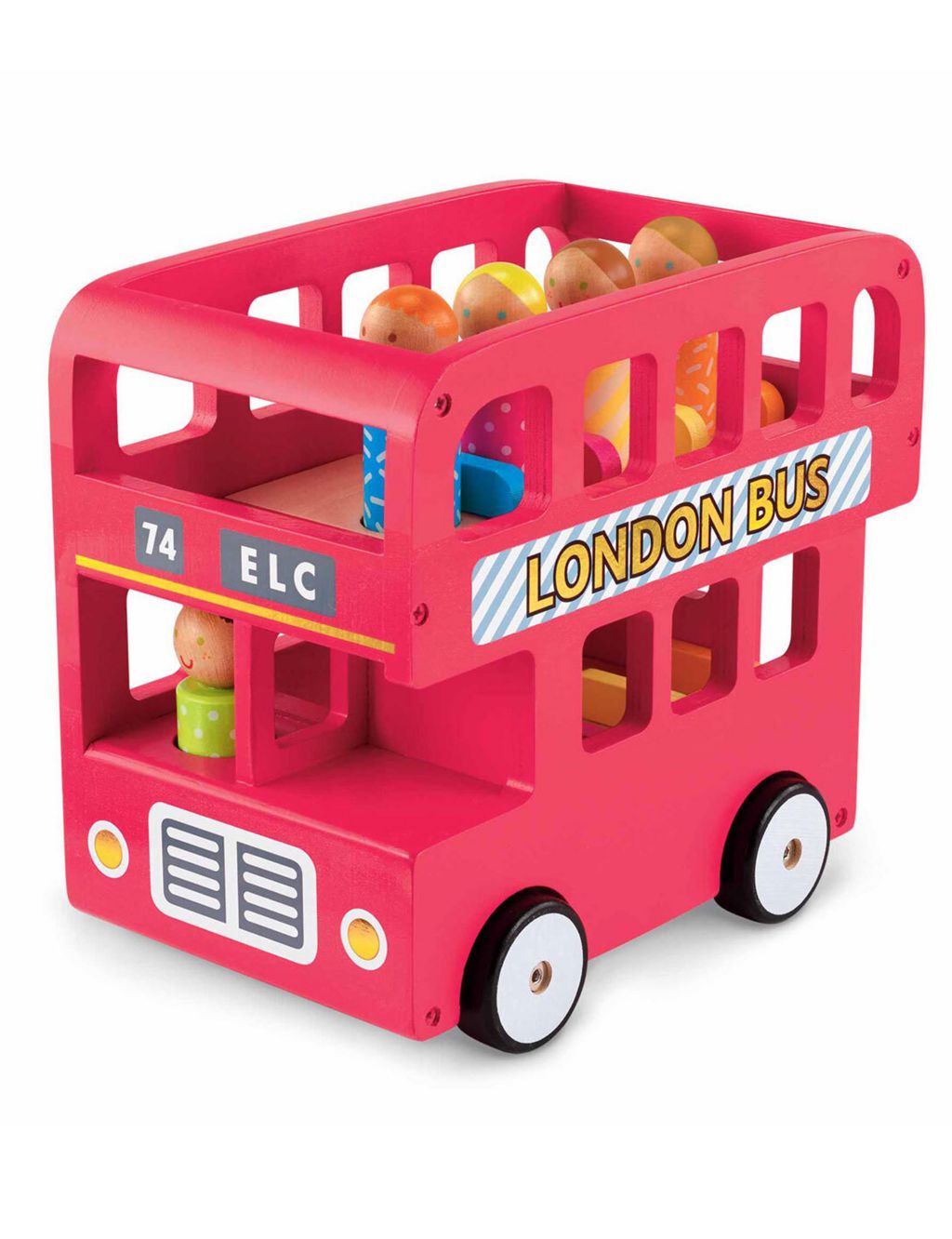 Wooden Double Decker Bus Toy (12-36 Mths)
