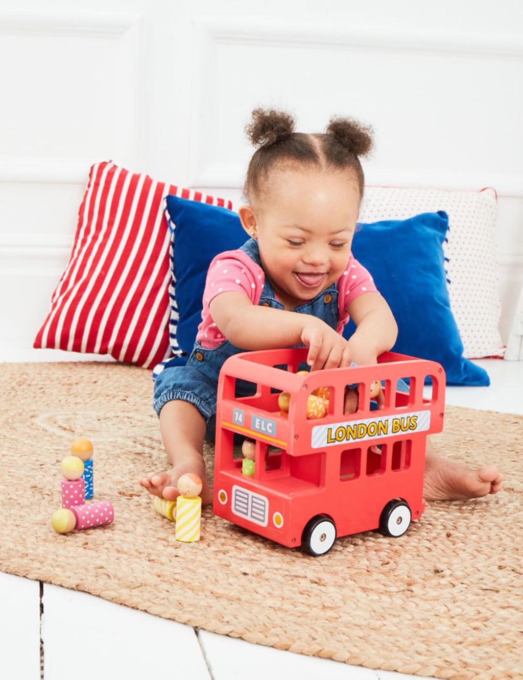 Wooden Double Decker Bus Toy (12-36 Mths) image 5
