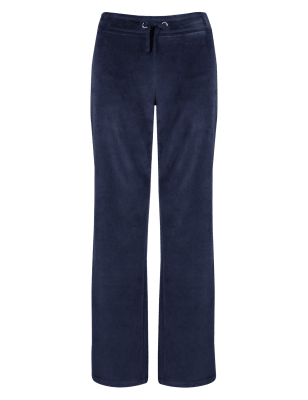 velour wide leg joggers