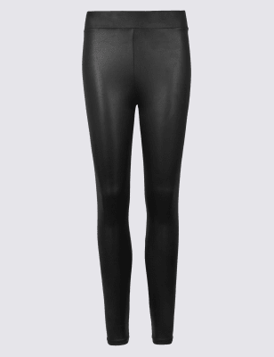 m&s leather look leggings