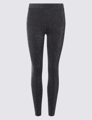 glitter thermal leggings