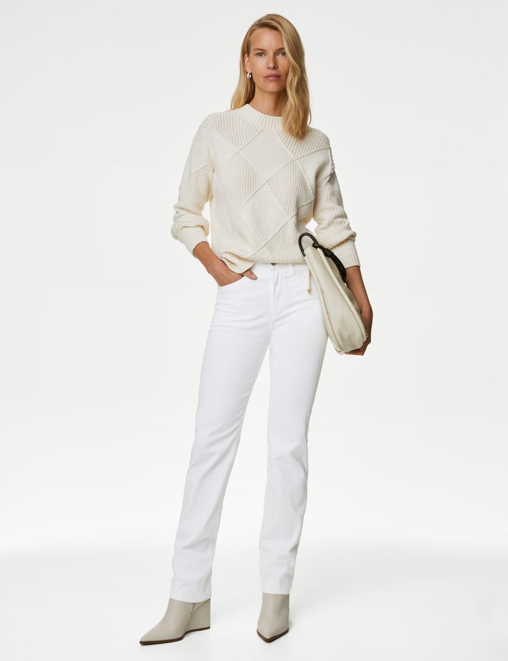 M&s white top jeans