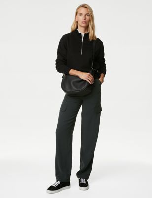 Crepe Cargo Relaxed Trousers - DK