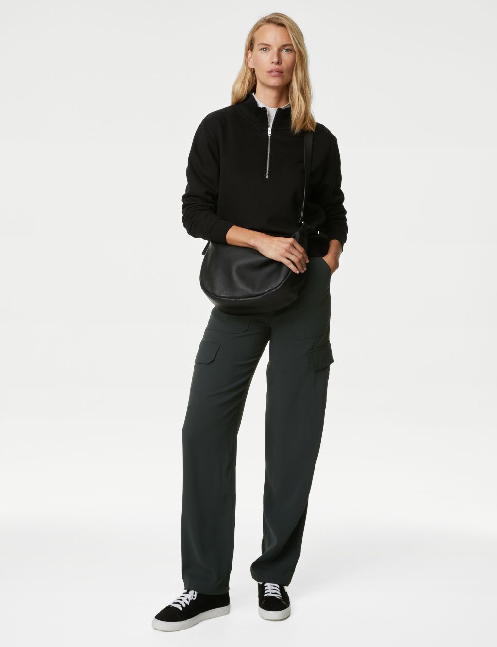 Crepe Cargo Relaxed Trousers image 1