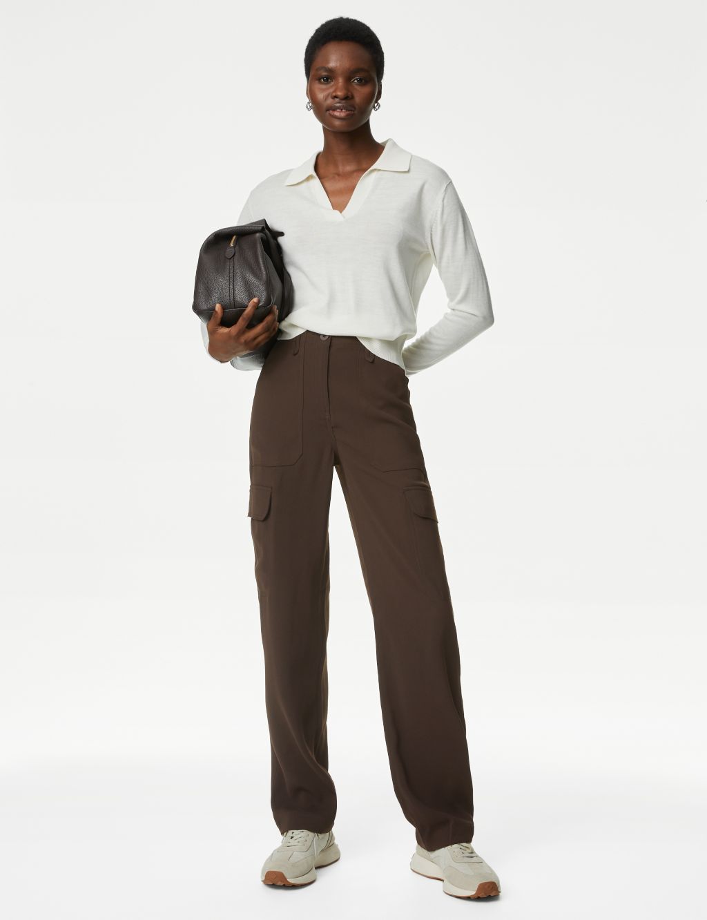 Crepe Cargo Relaxed Trousers image 1