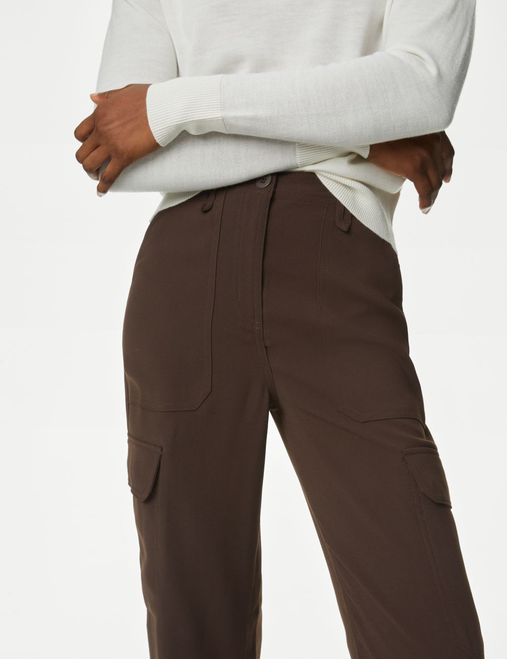 Crepe Cargo Relaxed Trousers image 3