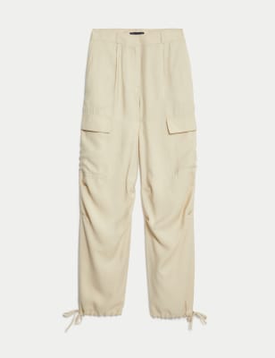 Modal Rich Cargo Wide Leg Trousers