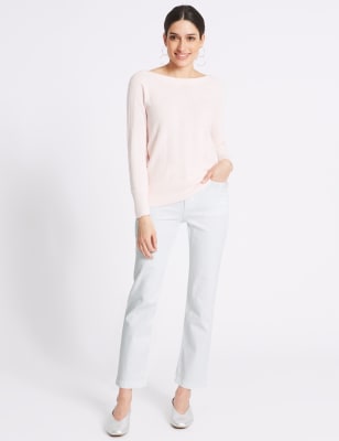 Jeans met roma-taille en rechte pijpen