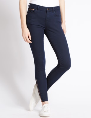 petite ankle zip jeans