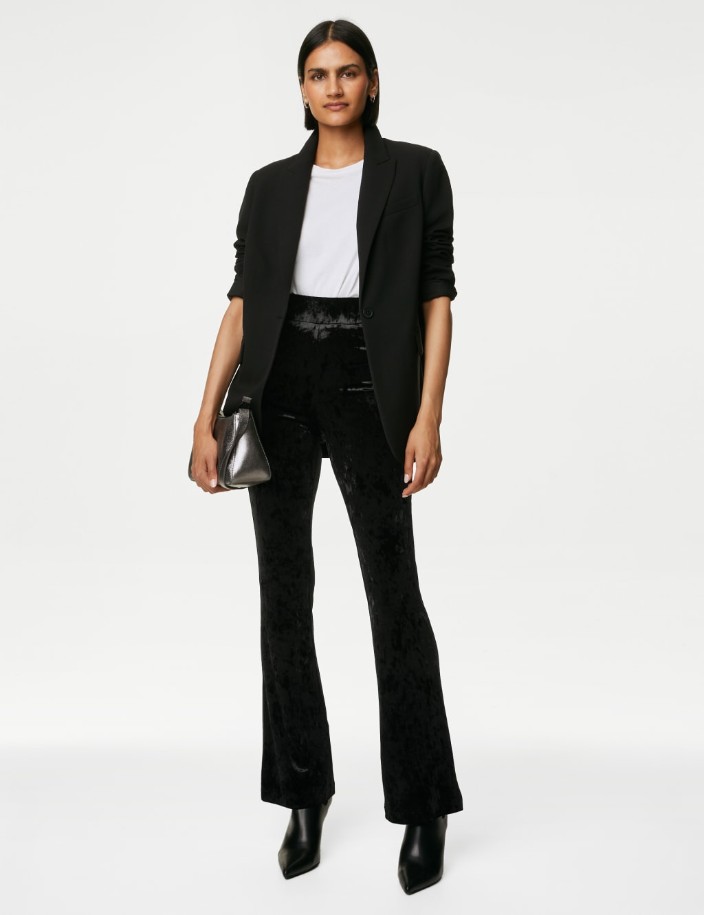 Velour High Waisted Flared Leggings image 1