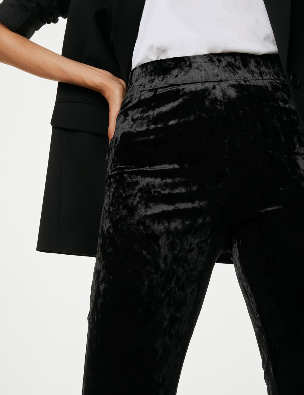 Velour High Waisted Flared Leggings image 3