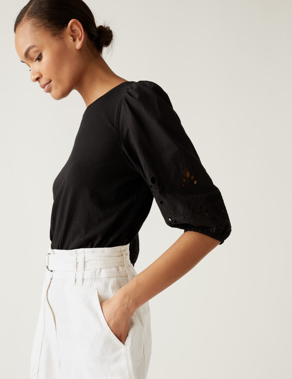 Linen Rich Belted Utility Shorts image 2