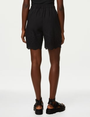 Black high outlet waisted cotton shorts