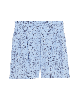 

M&S Collection Pantalón corto estampado con pinzasWomens - Blue Mix, Blue Mix