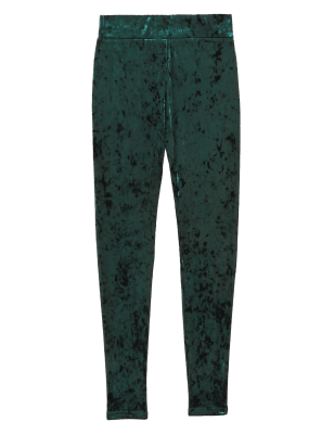 

Womens M&S Collection Velour High Waisted Leggings - Bottle Green, Bottle Green