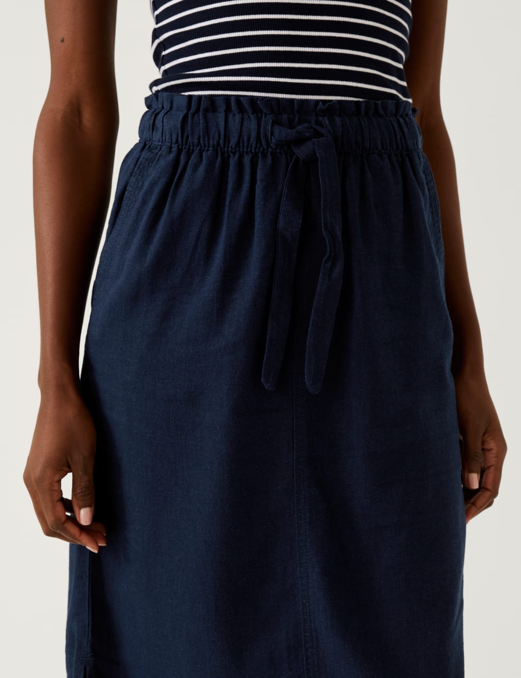 Linen Rich Midi Skirt image 3