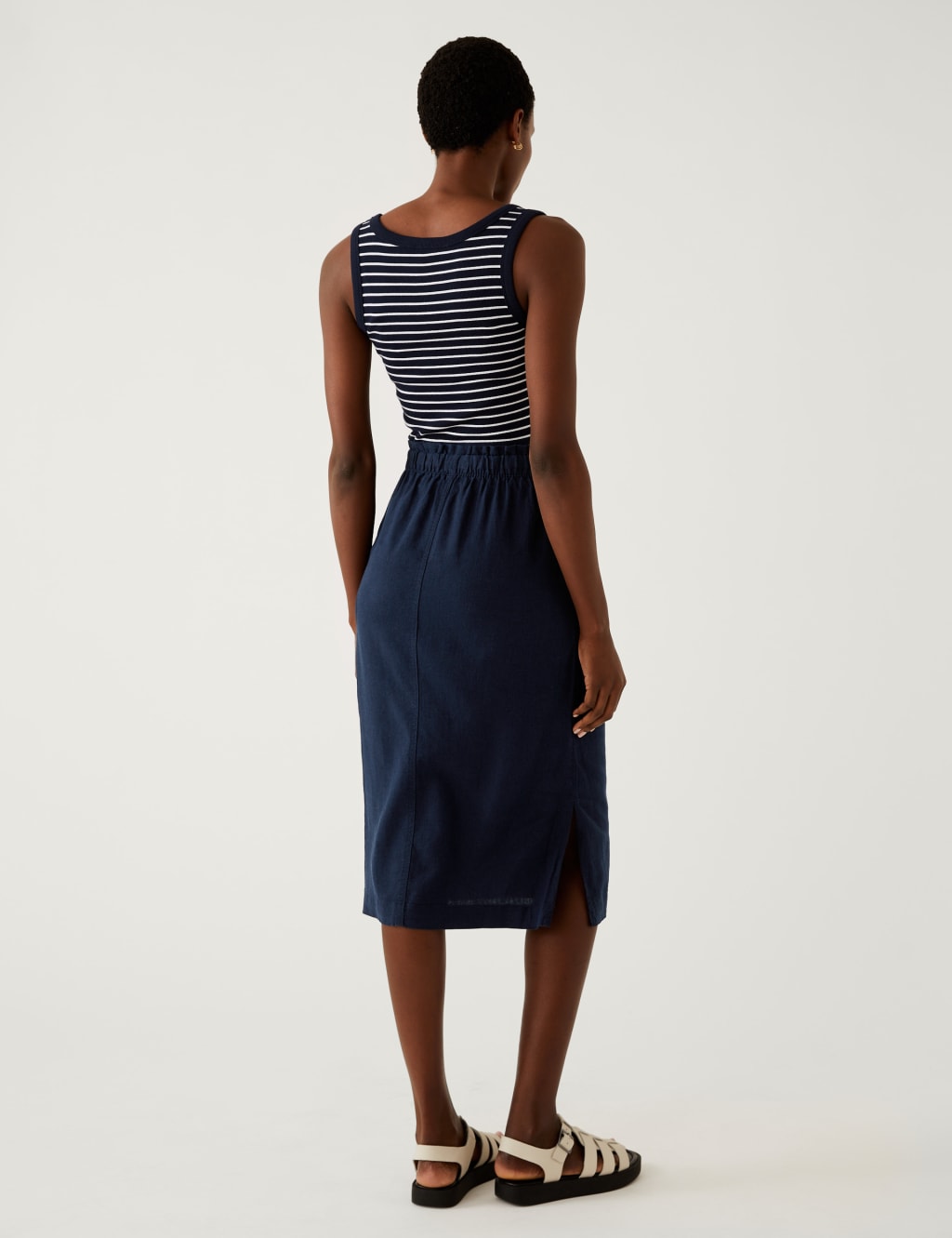Linen Rich Midi Skirt image 4