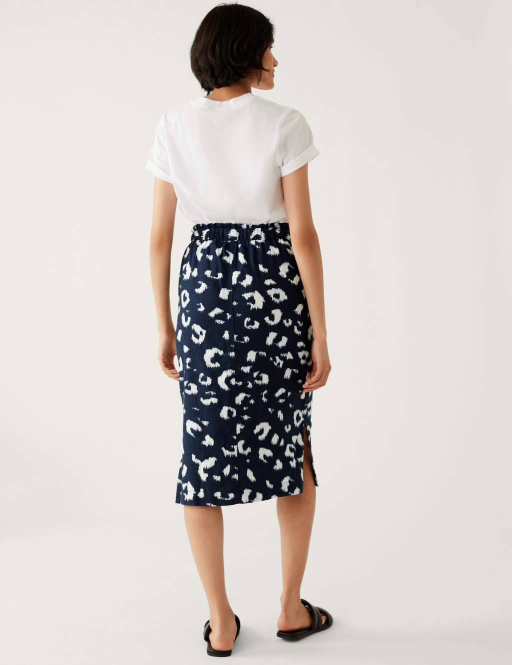 Linen Rich Midi Skirt image 3
