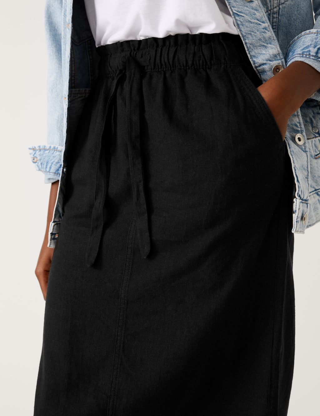 Linen Rich Midi Skirt image 4