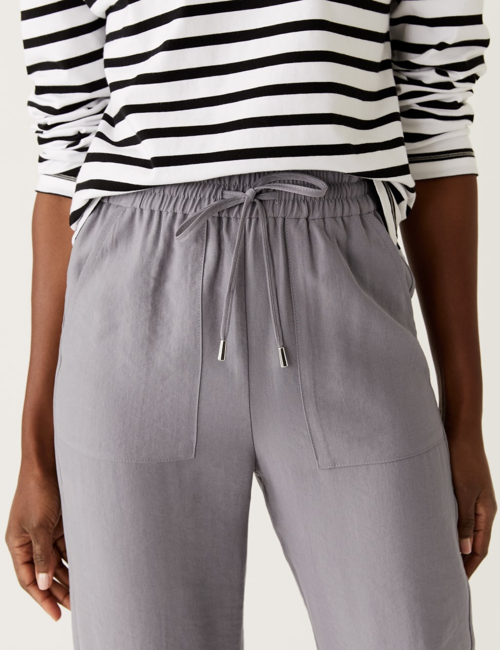 Lyocell Rich Tapered Ankle Grazer Trousers image 2