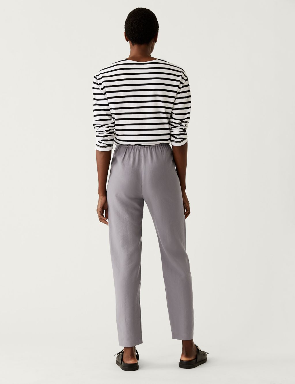 Lyocell Rich Tapered Ankle Grazer Trousers image 4