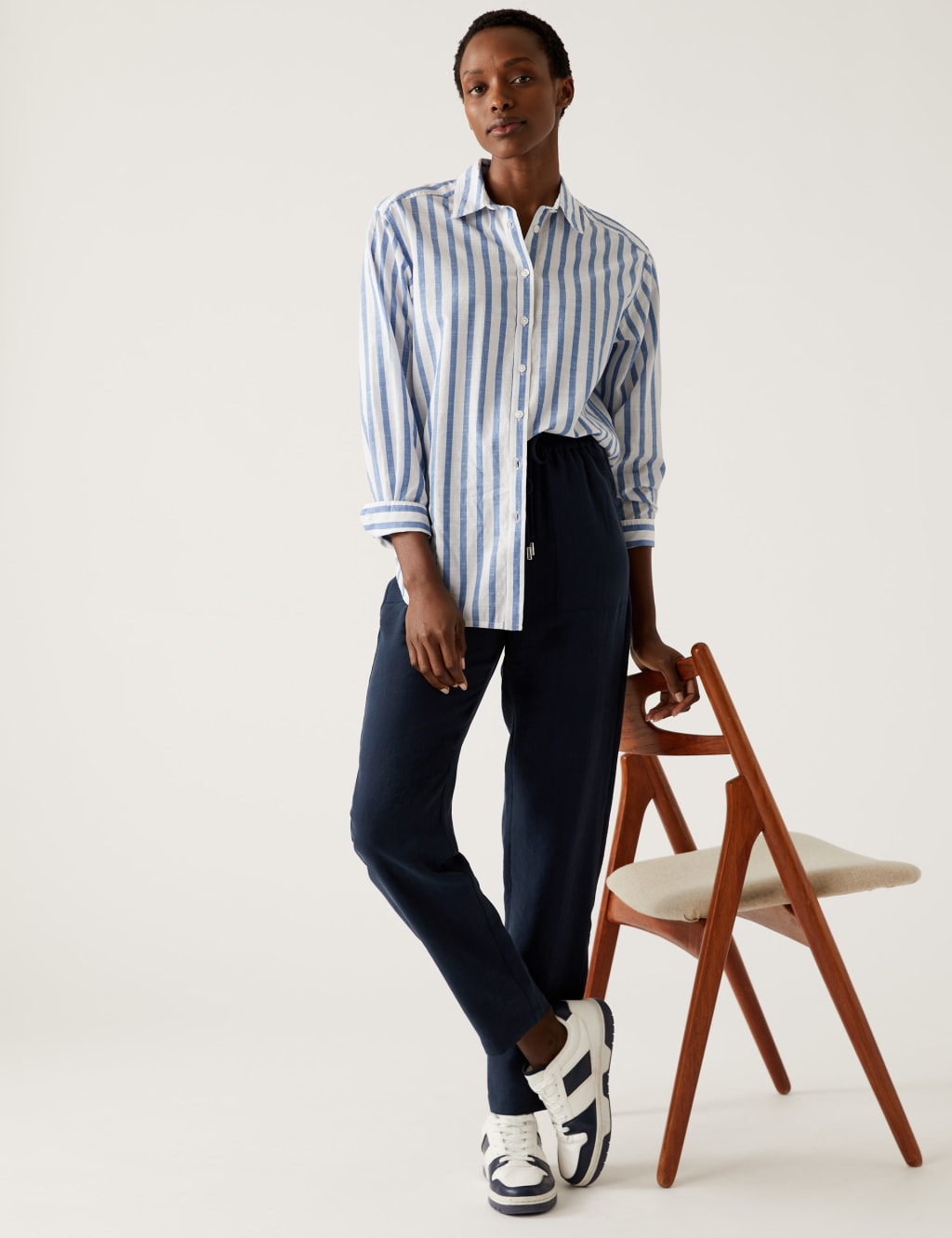 Lyocell Rich Tapered Ankle Grazer Trousers image 1