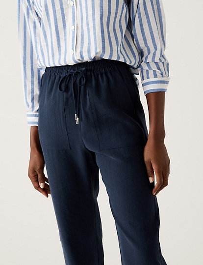 Lyocell Rich Tapered Ankle Grazer Trousers