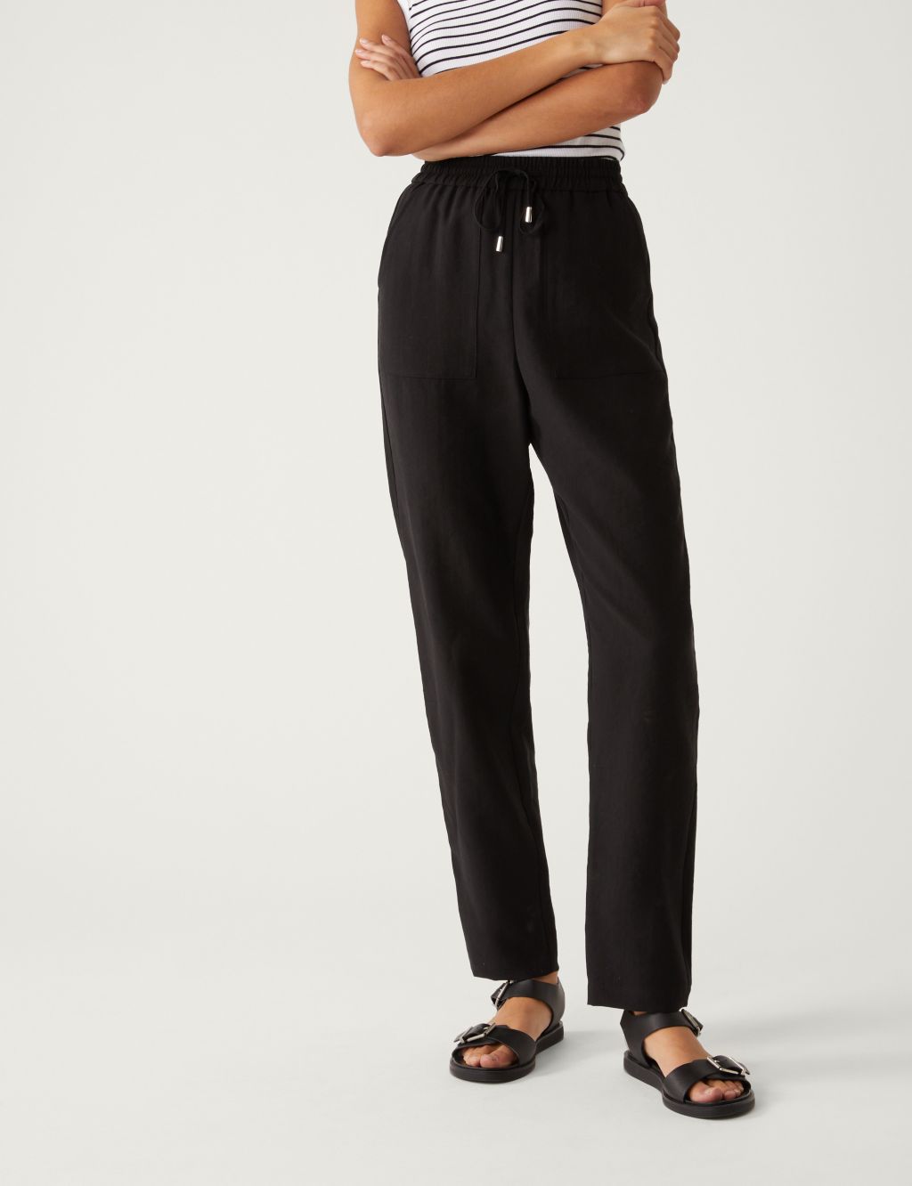 Lyocell Rich Tapered Ankle Grazer Trousers image 2