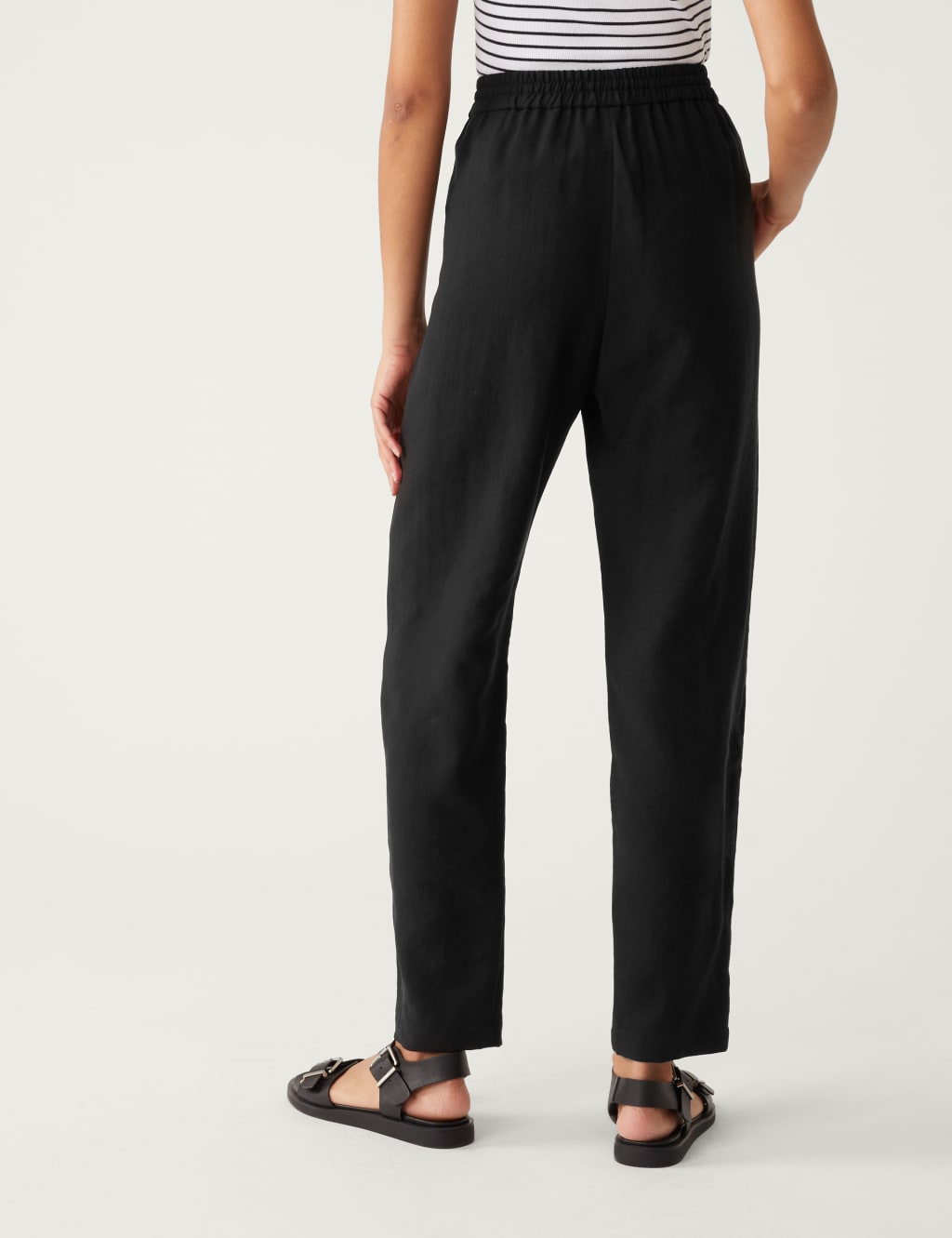 Lyocell Rich Tapered Ankle Grazer Trousers image 4