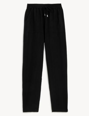 

Womens M&S Collection Tencel™ Rich Tapered Ankle Grazer Trousers - Black, Black