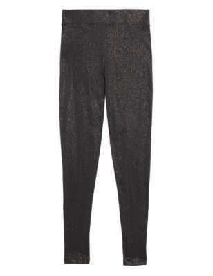 

Womens M&S Collection Sparkly High Waisted Leggings - Gold, Gold