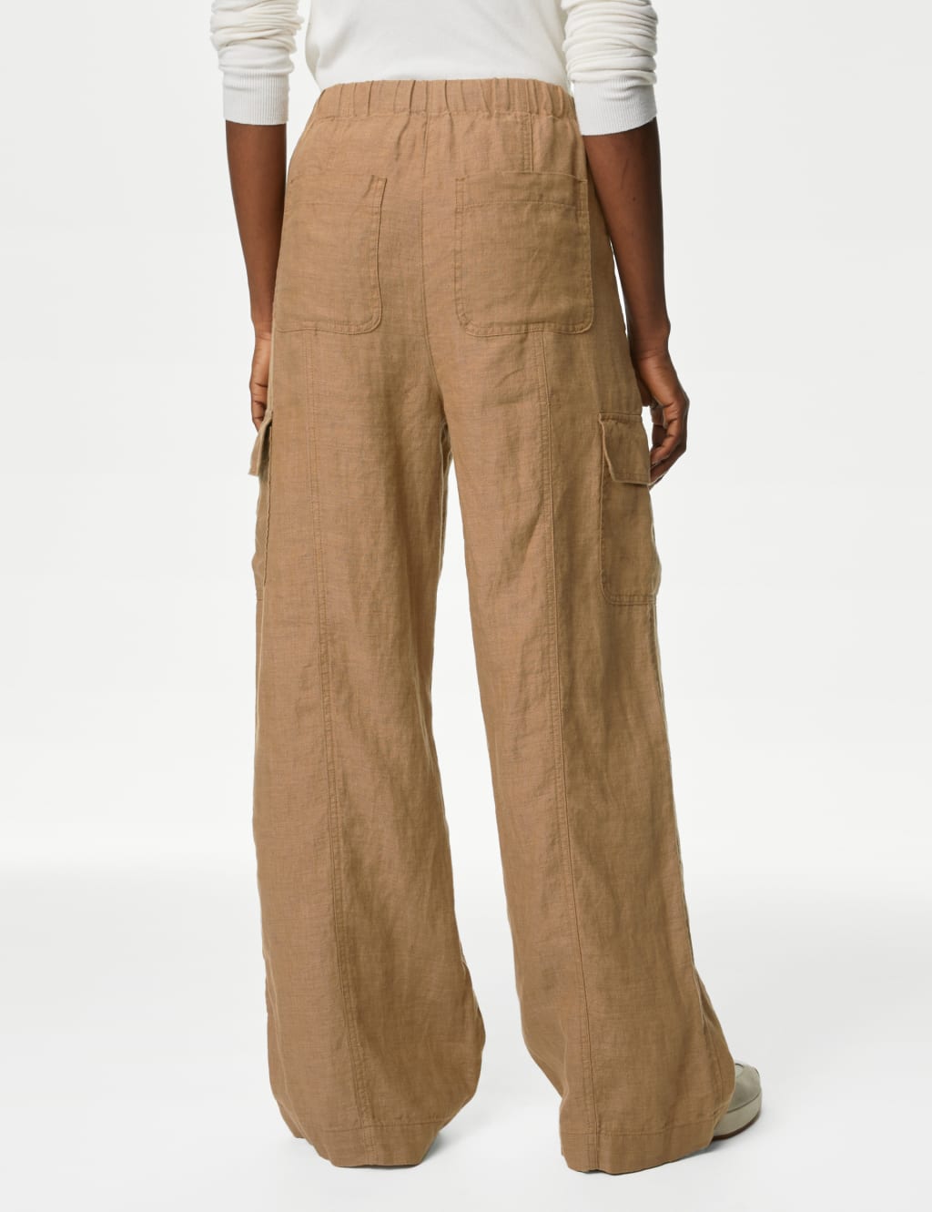 Pure Linen Utility Wide Leg Trousers image 5