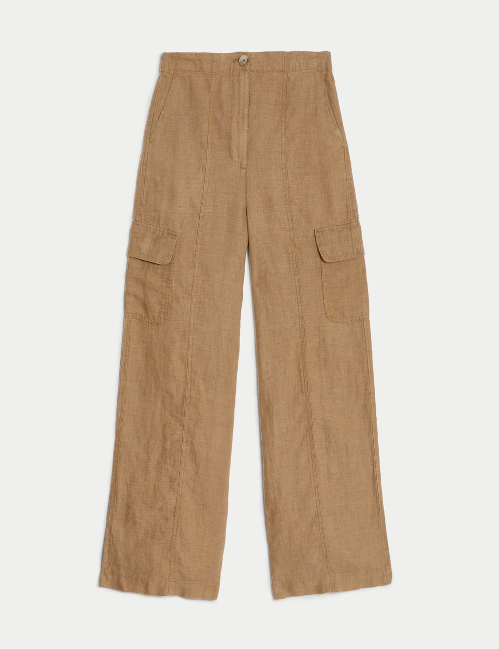 Pure Linen Utility Wide Leg Trousers image 2