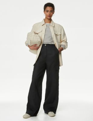 Pure Linen Cargo Trousers