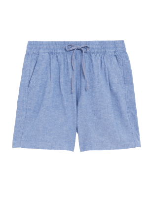 

Womens M&S Collection Linen Rich Shorts - Chambray Mix, Chambray Mix