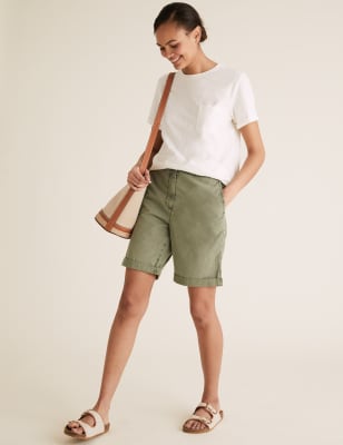 

Womens M&S Collection Pure Cotton Long Chino Shorts - Khaki, Khaki