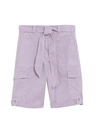 

Womens M&S Collection Tencel™ Rich Cargo Shorts - Pale Lilac, Pale Lilac