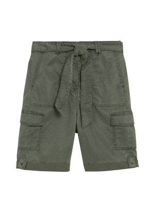 

Womens M&S Collection Cargo-Shorts mit hohem Tencel™-Anteil - Dark Khaki, Dark Khaki
