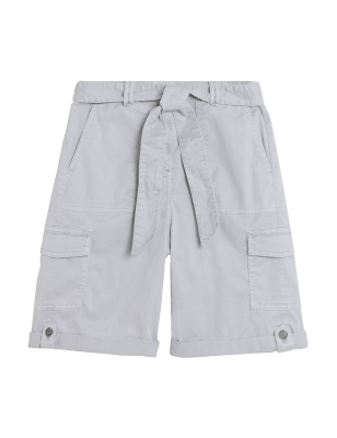 

Womens M&S Collection Tencel™ Rich Cargo Shorts - Platinum, Platinum