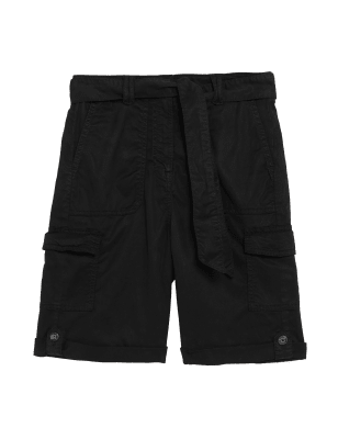 

Womens M&S Collection Cargo-Shorts mit hohem Tencel™-Anteil - Black, Black