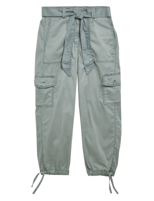 

M&S Collection Pantalón pesquero tapered cargo de Tencel™Womens - Onyx, Onyx